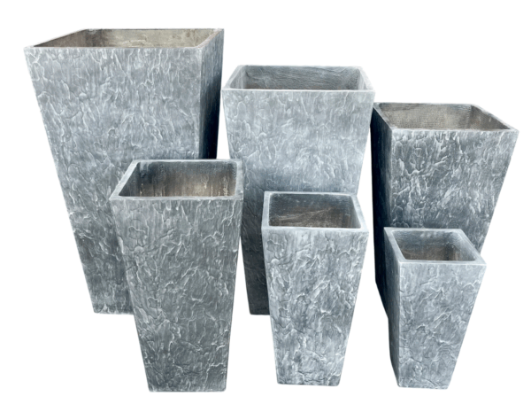 AP8562-GY TALL TAPER SQUARE PLANTER