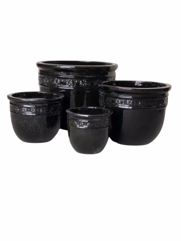 BD5378-BK SPRUCE PLANTER SET OF 4